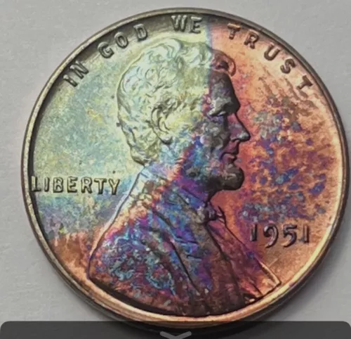 1951 Lincoln Wheat Cent Penny Uncirculated High Grade MS Gorgeous Toning 617