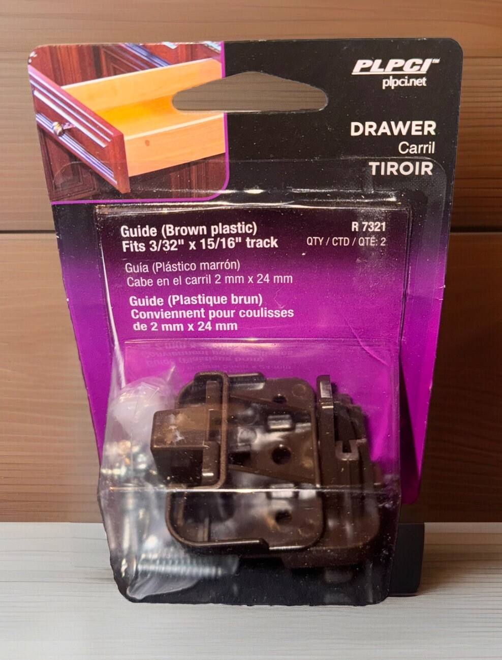 Prime Line Products R7321 Drawer Track Guide and Glides - Br