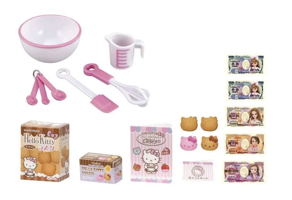 TAKARA TOMY JAPÓN Hello Kitty Licca Chan Barbie Muñeca Vestido CONJUNTO DE CAFÉ NUEVO EN CAJA Foto 3 de 4