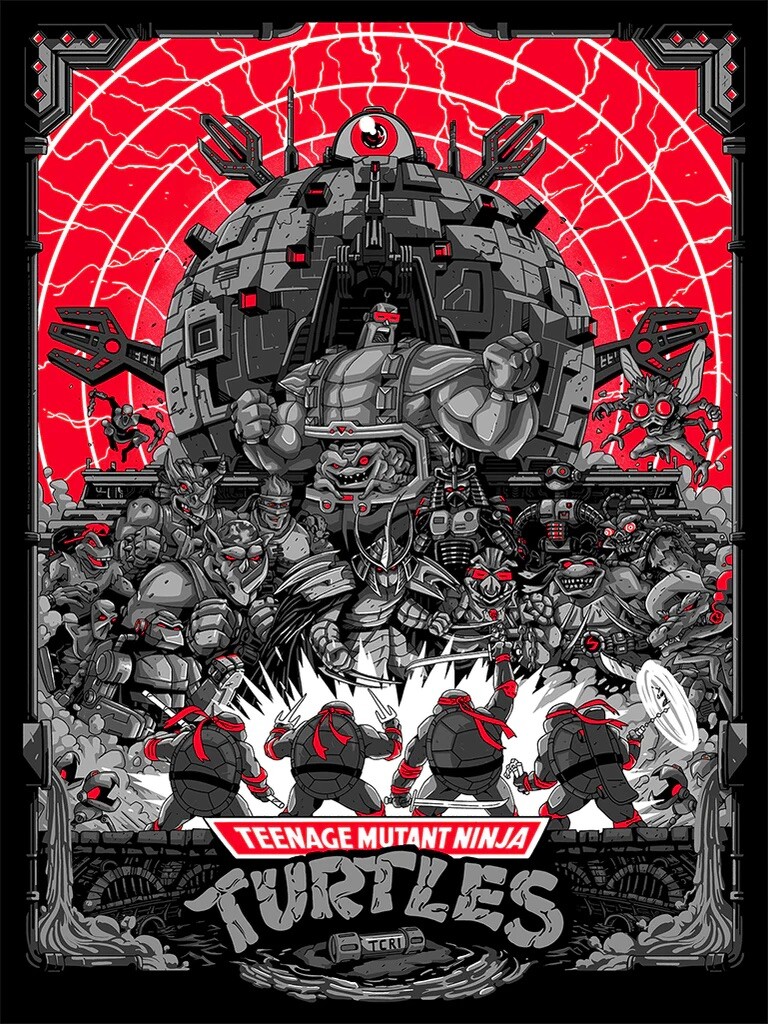 Mondo Poster TMNT Hillman Teenage Mutant Ninja Turtles Technodrome