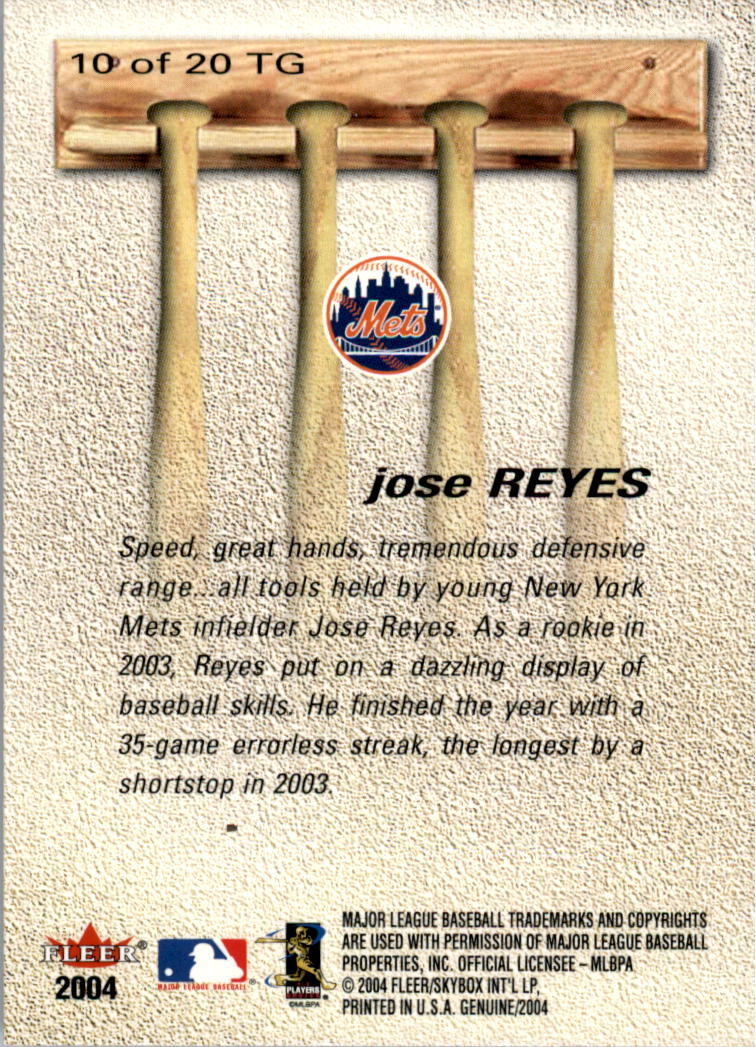 2004 Fleer Genuine Insider Tools of the Game #10 Jose Reyes - NM