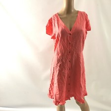 Loft Outlet Women’s Button Down Dress Size 6 Shortsleeve Solid Flutter Shift New