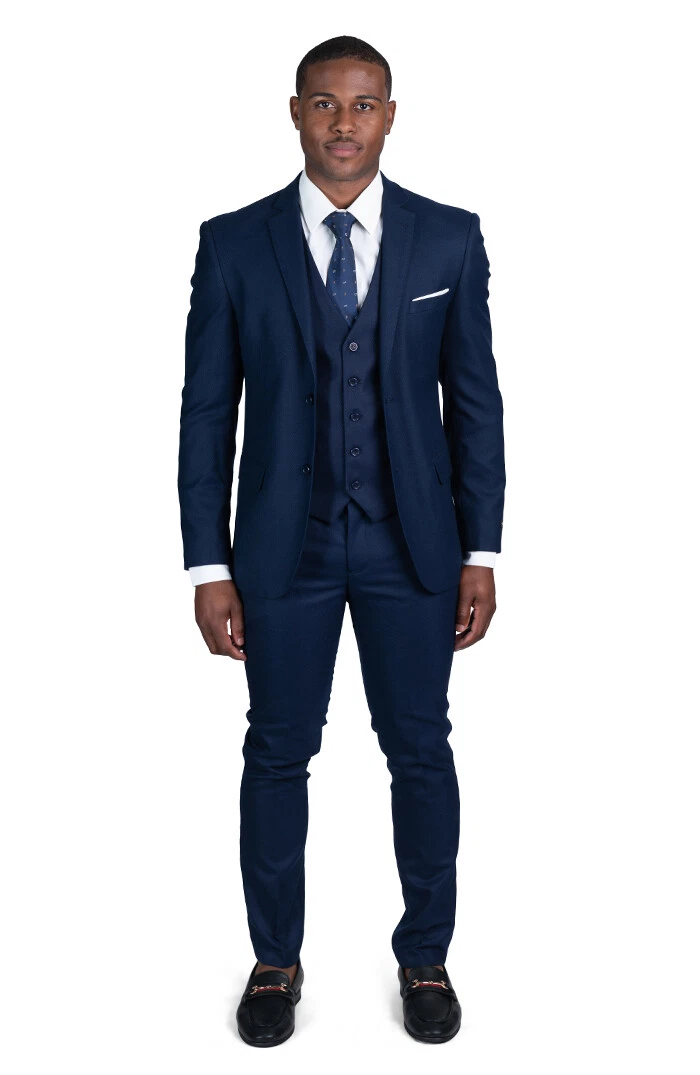 Navy blue shop suit vest mens