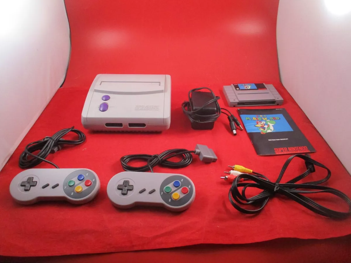 Super Nintendo Mini Console SNES System 2 Controllers AV Power Super Mario  World