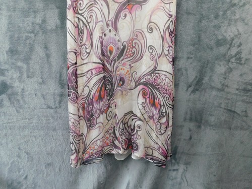 Escada Sport Dress Womens 34 XS Purple Paisley Silk Y2K 90s Ruffles Boho Coastal - Picture 3 of 11