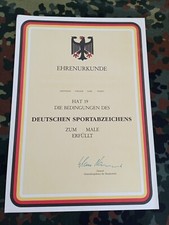 Bundeswehr Sportabzeichen Blanko Ehrenurkunde Urkunde Sportabzeichen Bundeswehr 
