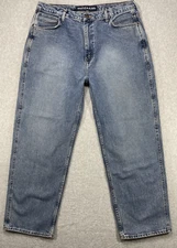 Nautica Jeans Mens 38x31 Skater Hiphop Streetwear Distressed Denim Faded Baggy