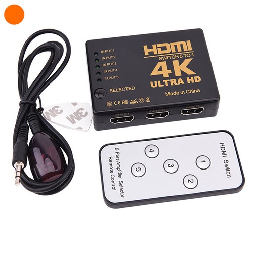 Conmutador conmutador HDMI 4K 5 puertos divisor concentrador control remoto IR para HDTV PS3 5 en 1 salida Reino Unido - Imagen 6 de 8