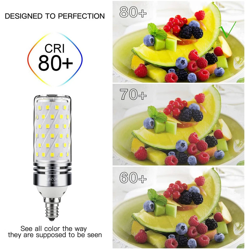 16W E12 LED Corn Bulb Light 6000K Candelabra Ceiling Fan Lamp Daylight White USA - Image 3 of 4