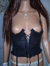 Profili intimi sexy Pin Up Straps Bustier Corsage 80B Schnürkorsage schwarz NEU