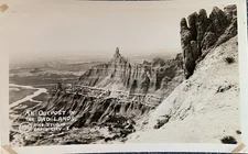RPPC South Dakota SD Outpost In Bad Lands Rapid City C1930s