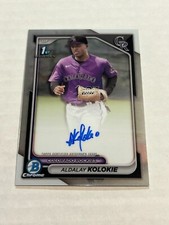 2024 BOWMAN CHROME ALDALAY KOLOKIE ON CARD AUTO 1ST ROCKIES 