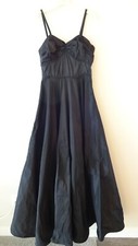 Vintage 1950s, Black Taffeta Full Skirt Evening Gown S