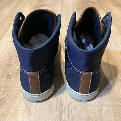 Gucci High Top Sneakers GG Blue Canvas Monogram CLEAN Logo  display picture 2