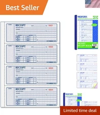 Secure and Clear Money Receipt Book - Consecutively Numbered, 11" x 7.625" Size