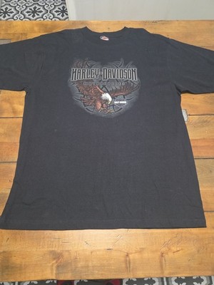 Vtg Harley Davidson Shirt 2XL Road Runner San Benito TX Eagle Made In USA Black