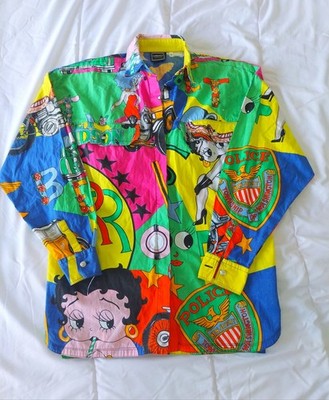 Vintage Herren Hemd Versace Jeans Couture Harley Davidson Pop Art 90er 