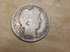 1909 D Barber Quarter 25-Cent 90% Silver Circulated Ungraded