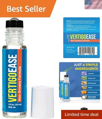 Vertigo Ease Roll-On 10ml - Natural & Fast-Acting Vertigo and Dizziness Suppo...