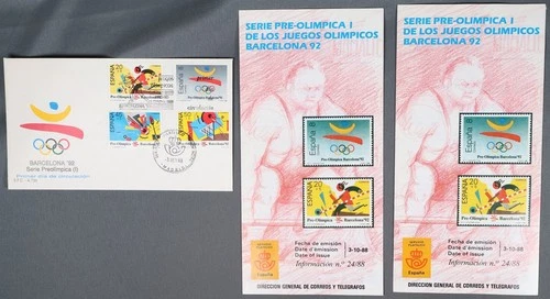 MayfairStamps Spain FDC 1992 Barcelona Pre-Olympic Series Combo 2 Folders & Firs