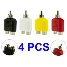 4x RCA Y Splitter AV Audio Video Plug Converter 1-Male to 2-Female Cable Adapter