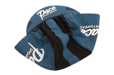 #ad Pace Cycling Cap Blue Streak 100% Cotton Twill Blue Black Made in USA NEW $16.99