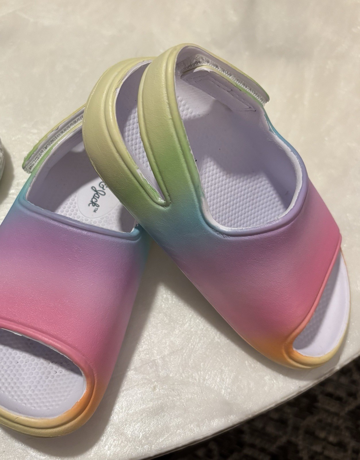 Cat & Jack Girls Rainbow Sandals Size 11 Toddler Colorful Comfort