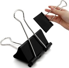 3 Inch Jumbo Binder Clips 24 Pack , Extra Large Binder Clips, Black  Heavy Duty