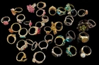 Vintage and Modern Estate Costume Jewelry LOT 35 RINGS ALL Wearable