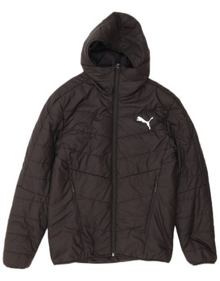 Puma Herren Graphic Hooded Padded Jacket UK 36 Small Black Polyester EB31