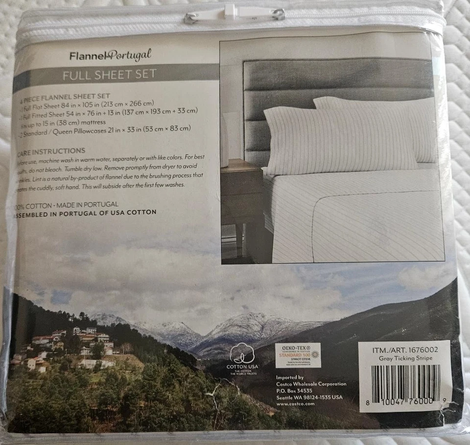 NUEVO Juego de sábanas Queen de franela de Portugal 4 piezas Foto 2 de 2