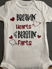 NEW Custom Valentine's baby outfit . size 0-3 months