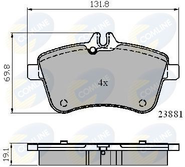 Brake Pad Set For Disc Front Fits Mercedes-Benz A-Class COMLINE CBP01723