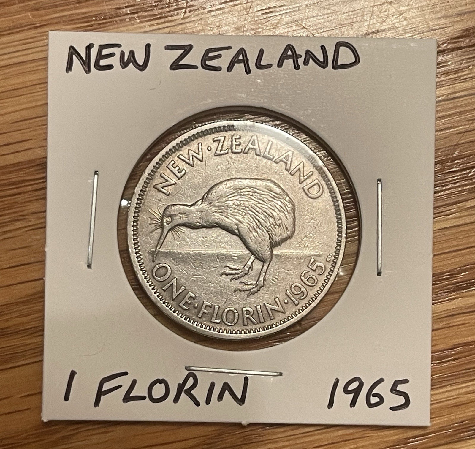 New Zealand 1 Florin Coin, 1965, High Grade, Kiwi Bird - Combined Shipping OK