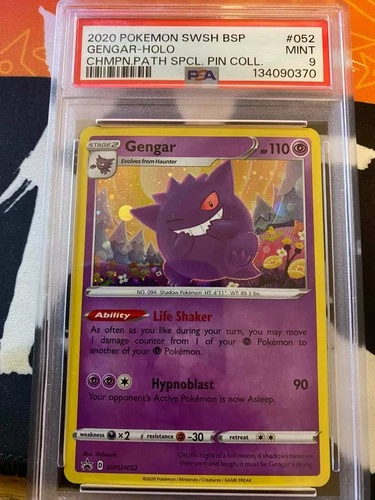 2020 POKEMON SWSH BLACK STAR PROMO #052 GENGAR-HOLO PSA 9
