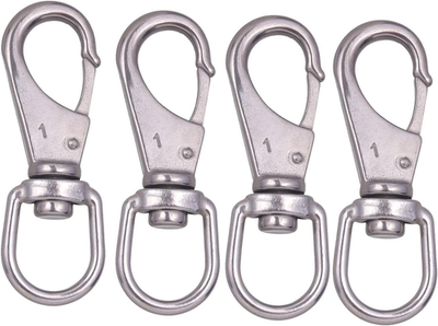 #ad Stainless Steel Swivel Eye Snap Hook 4 Pack 3.5 Inch Heavy Duty Scuba Diving $16.95