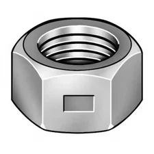 Center-Lock Distorted Thread Reversible Lock Nut, 1/2"-13, Steel, Grade A, Zinc