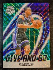 2023-24 Panini Mosaic De'Aaron Fox Give and Go Mosaic Green #4 R1N:118