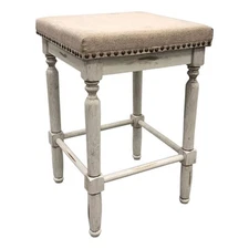 Biltmore Saddle Barstool - Set of 2 - Sand - Beige Upholstery