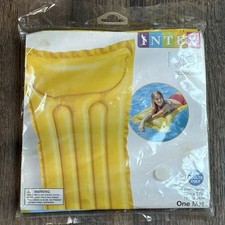 Vtg INTEX Economat 72"x27" Adult Inflatable Mat For Pool Water Float Yellow New