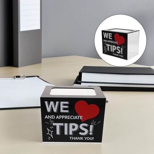  Akrylowe pudełko darowizn z szczeliną, 15,97 x 13,5 x 9,9 cm, pudełko kolekcjonerskie napiwków - Zdjęcie 1 z 16