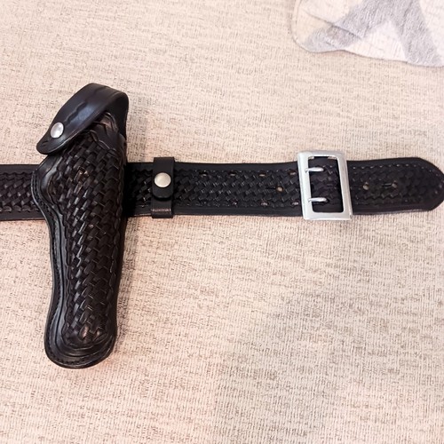 Vintage Tex Shoemaker Police Basket Weave Duty Belt, Sz 32-34 holster, Accessor. - Picture 10 of 18