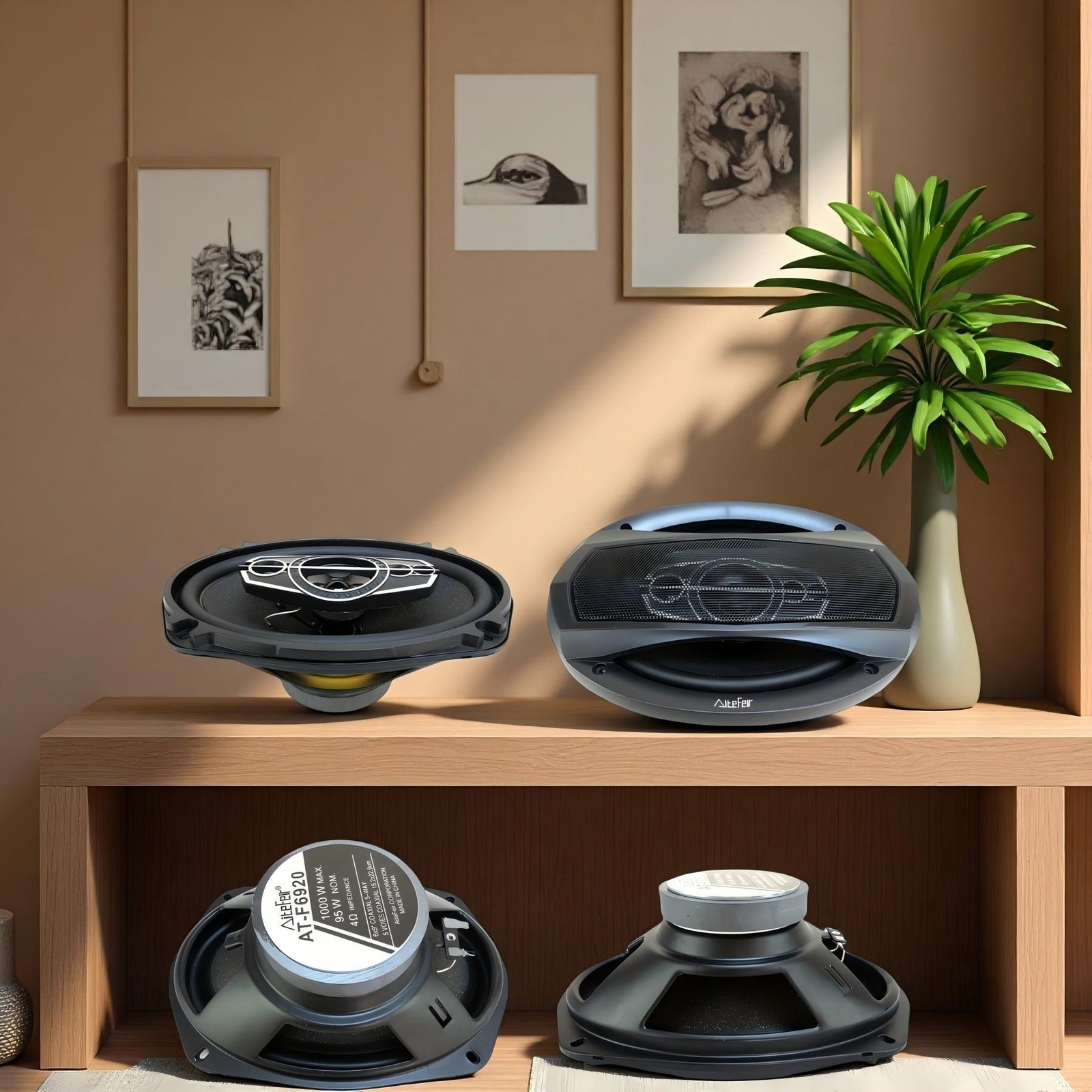 6x9" Oval Car Door Speaker - 95W RMS/1000W Max, Dust Cover+Wire