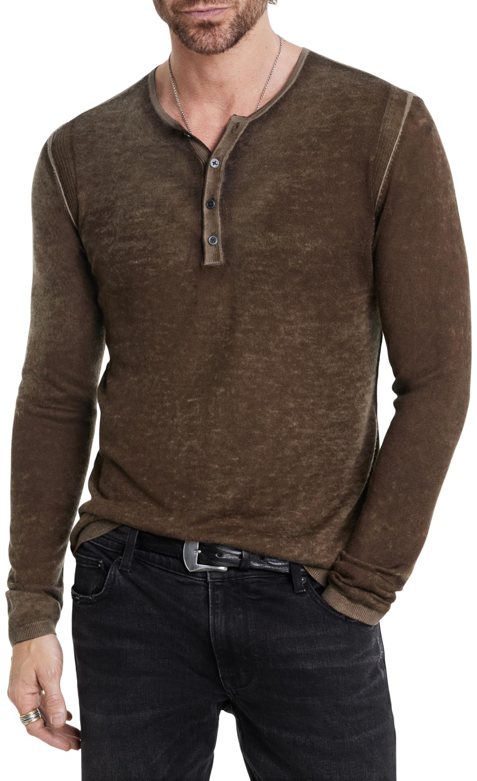 John Varvatos Mens Christie Henley Chestnut XL 79490₽