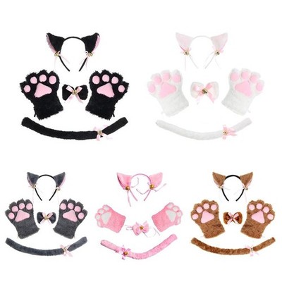 Maid Cats Cosplay Accessories Set Halloween Masquerade Kitten Ears Cos