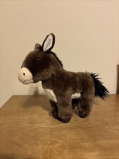 Aurora Plush Stuffed Animal Donkey 11 Nose to Tail 10 Ear Tip To Foot