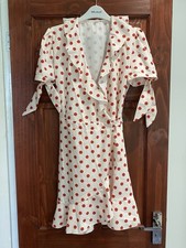 BNWOT SHEIN White & Red Polka Dot Tea Dress, Size 6