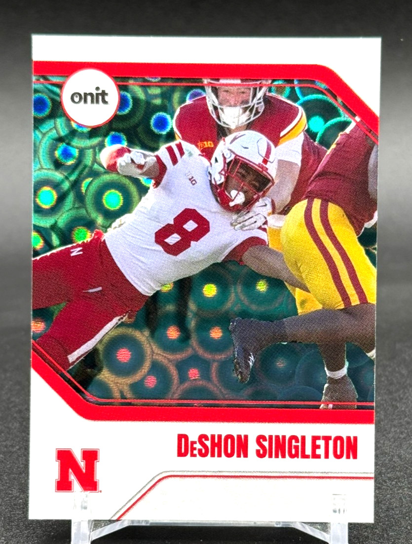 2025 Onit Nebraska DeShon Singleton Holo Teal Orbs #P-4