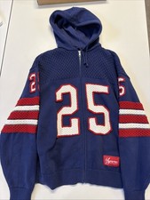 Supreme Strick Zip Hoodie Blau Rot Size M