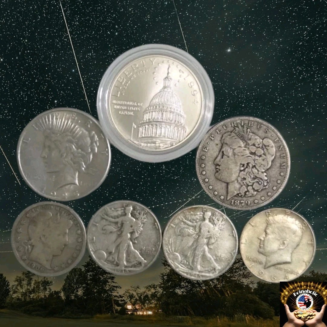 アメリカ 旧貨幣 銀貨 90%シルバー 5枚セット/SC-8 VINTAGE Junk Silver 90% $5 Dollar Face, MORGAN/PEACE Dollars